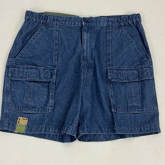 Savane Outdoor Khakis Hiking Short Men's 40 Light Wash Denim Cargo NWT - Picture 2 of 6
